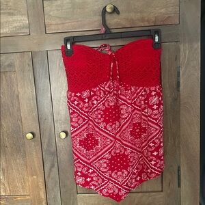 No Boundaries Red Bandana Crop Top